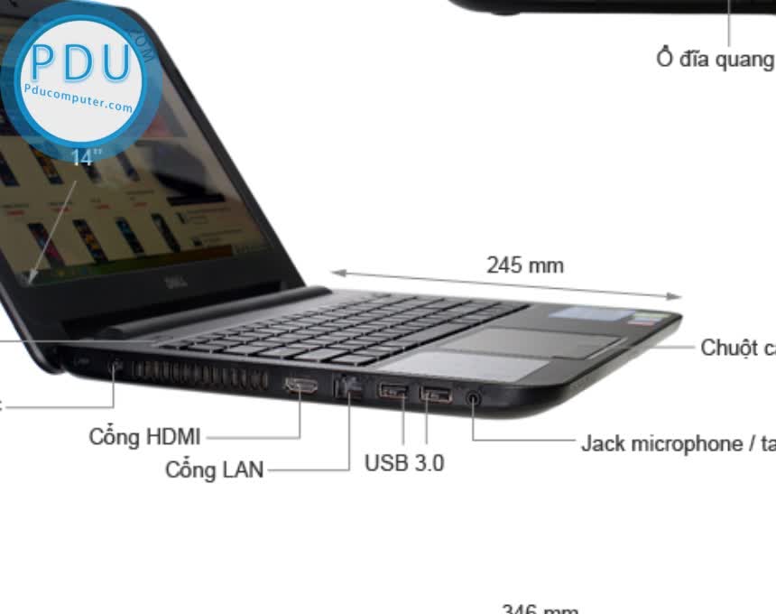 Dell inspiron 15- 3437 | i5Core i5-4200U | Ram 4G | Ổ 500G | Màn 14 | HD |Nvidia Geforce 720M