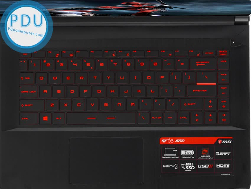 Laptop Cũ MSI GF63 8RD 221VN (Core i7 8750H, RAM 8GB, HDD 1TB + SSD 128GB, VGA 4GB NVIDIA GTX 1050Ti Max_Q, 15.6 inch FHD IPS)
