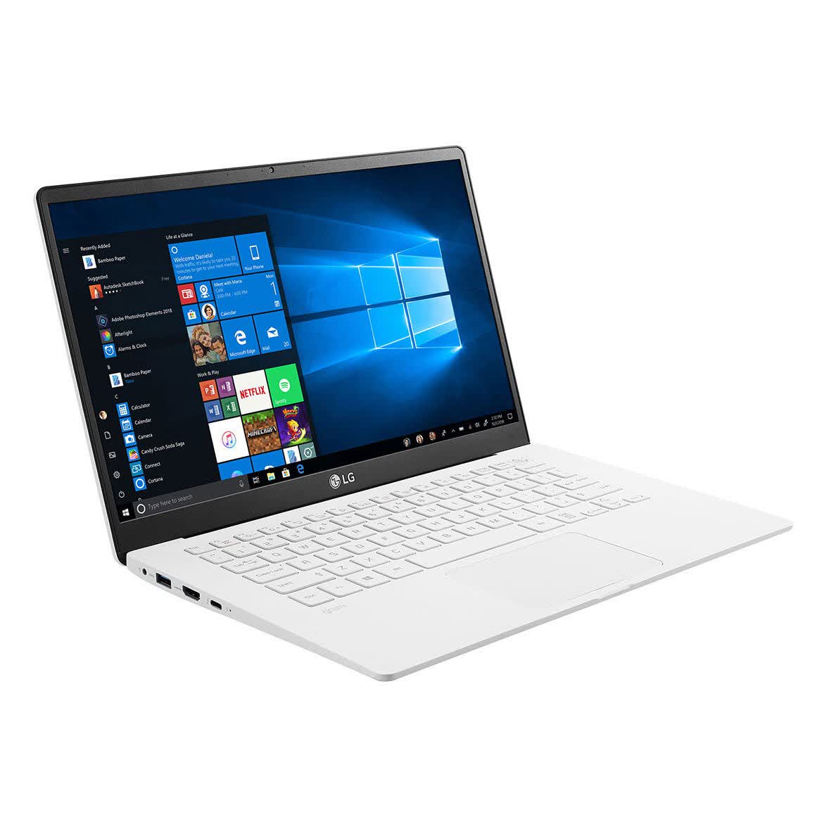 Laptop LG Gram 14ZD90N-V.AX53A5 (i5 1035G7/8GB RAM/256GBSSD/14.0 inch FHD/FP/Trắng) (model 2020)