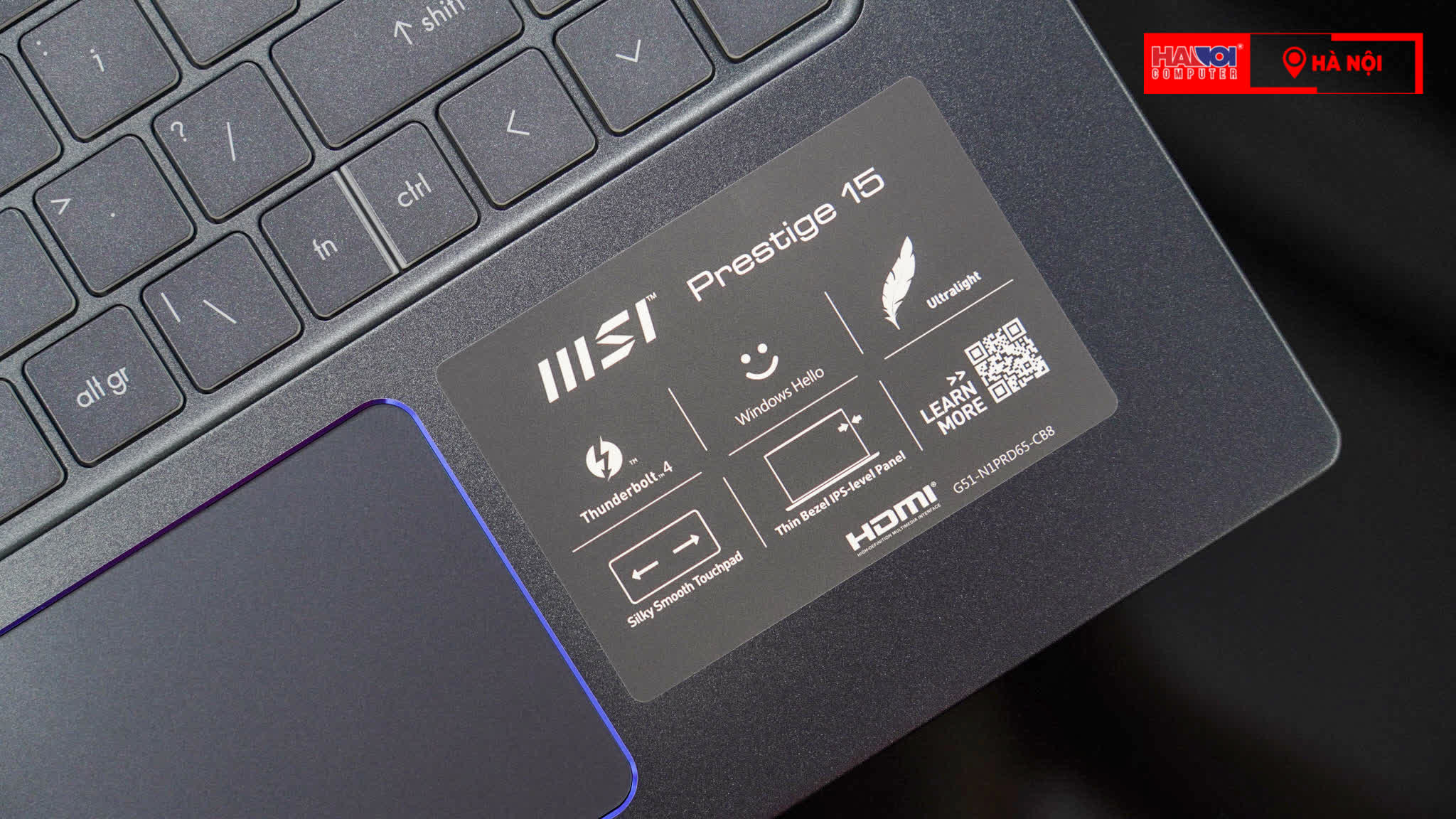 Laptop MSI Prestige 15 A11SCX (210VN) (i7 1185G7/32GB/1TB SSD/1650 Max Q/15.6UHD 4K/Win10/Xám)