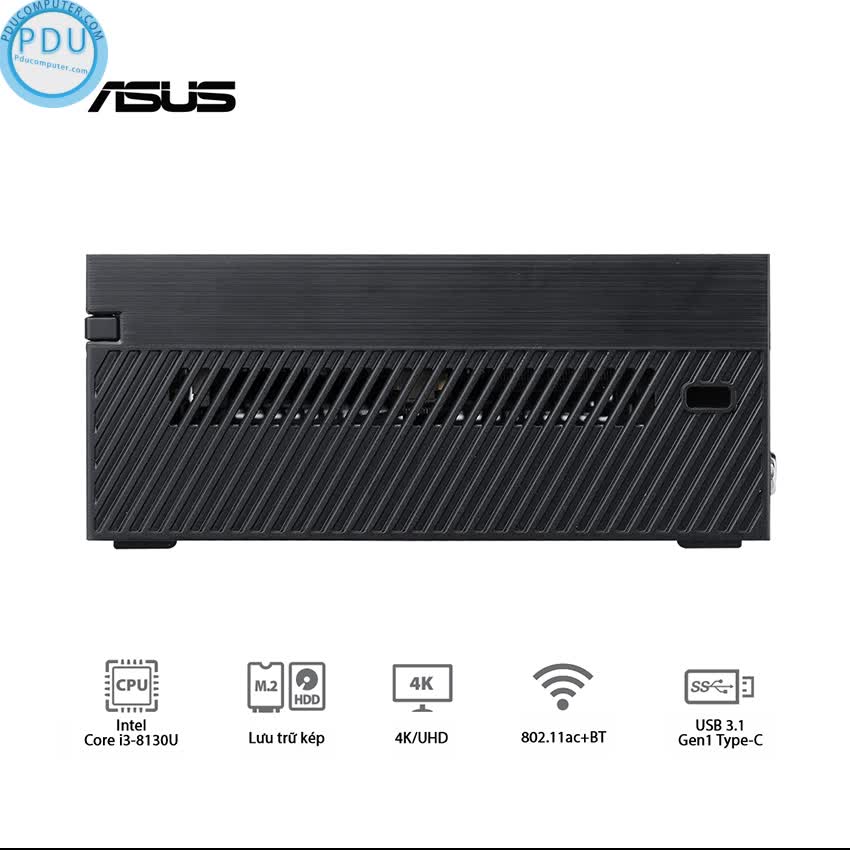Mini PC Asus PN60 (i3-8130U/WL/Vesa Mount/Com Port/Đen) (BB3016MC)