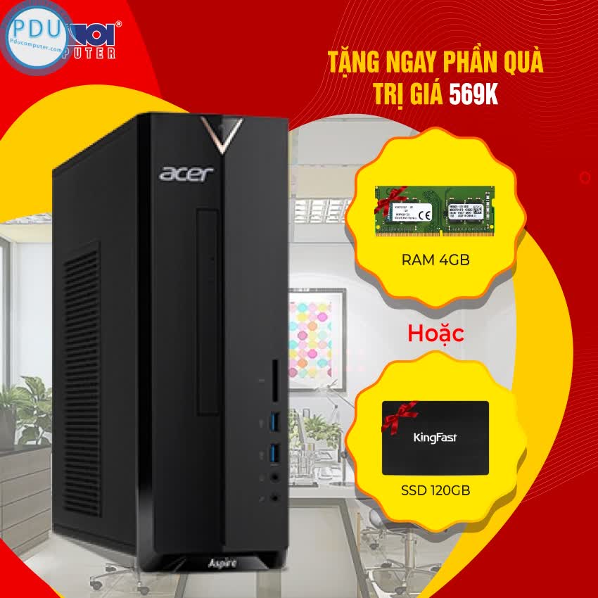 PC Acer Aspire XC-830 (Celeron J4005/4GB RAM/500GB HDD/WL+BT/K+M/Endless) (DT.B9XSV.001)