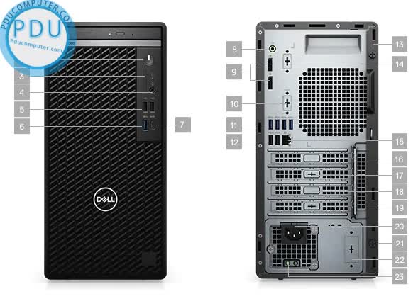 PC Dell OptiPlex 5080 Tower (i5-10500/4GB RAM/256GB SSD/DVDRW/K+M/Ubuntu) (70228813)
