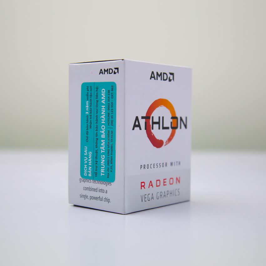 CPU AMD Athlon 220GE (3.4GHz, 2 nhân 4 luồng, 4MB Ccahe, Radeon Vega 3, 35W) - Socket AMD AM4