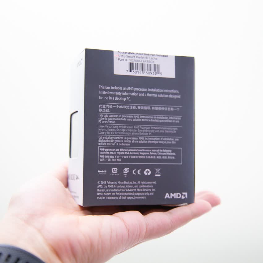 CPU AMD Athlon 220GE (3.4GHz, 2 nhân 4 luồng, 4MB Ccahe, Radeon Vega 3, 35W) - Socket AMD AM4