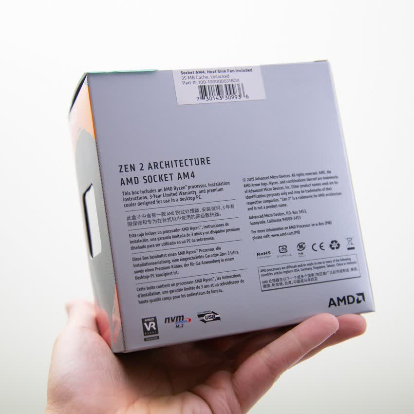 CPU AMD Ryzen 5 3600X (3.8GHz turbo up to 4.4GHz, 6 nhân 12 luồng, 32MB Cache, 95W) - Socket AMD AM4