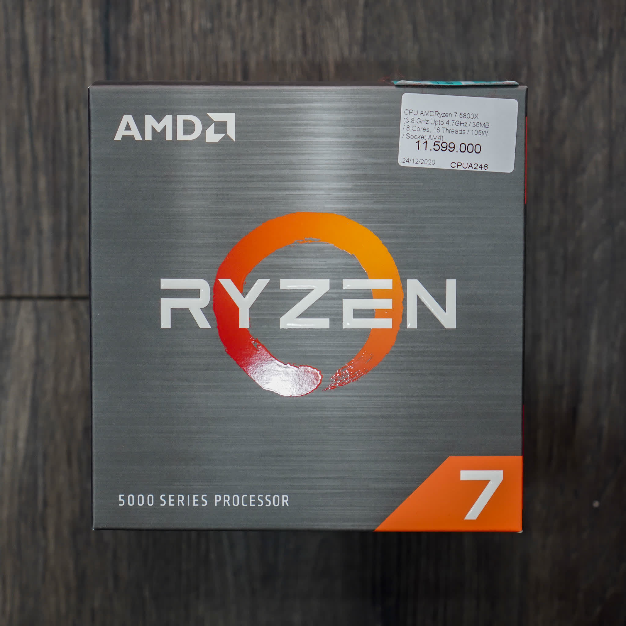CPU AMD Ryzen 7 5800X (3.8 GHz Upto 4.7GHz / 36MB / 8 Cores, 16 Threads / 105W / Socket AM4)