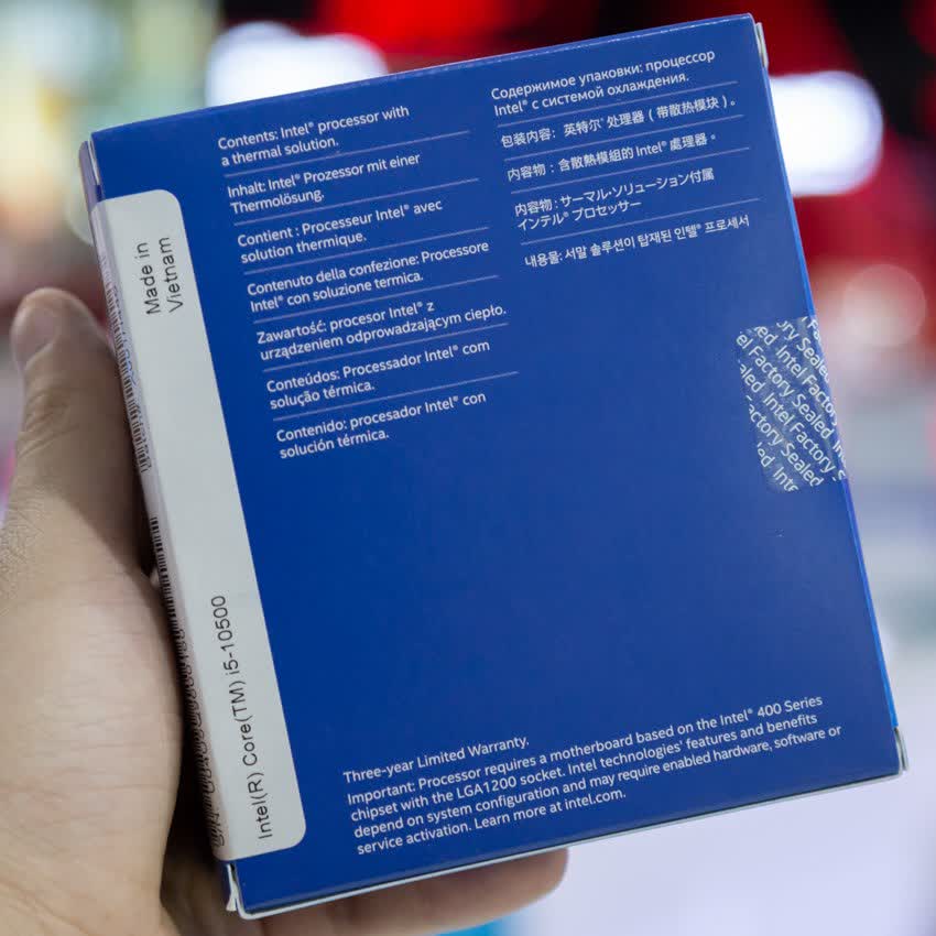 CPU Intel Core i5-10500 (3.1GHz turbo up to 4.5Ghz, 6 nhân 12 luồng, 12MB Cache, 65W) - Socket Intel LGA 1200