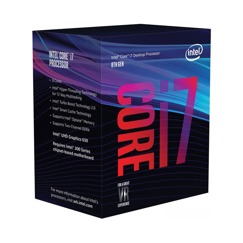CPU Intel Core i7-8700 (3.2GHz turbo up to 4.6Ghz, 6 nhân 12 luồng, 12MB Cache, 65W) - Socket Intel LGA 1151-v2
