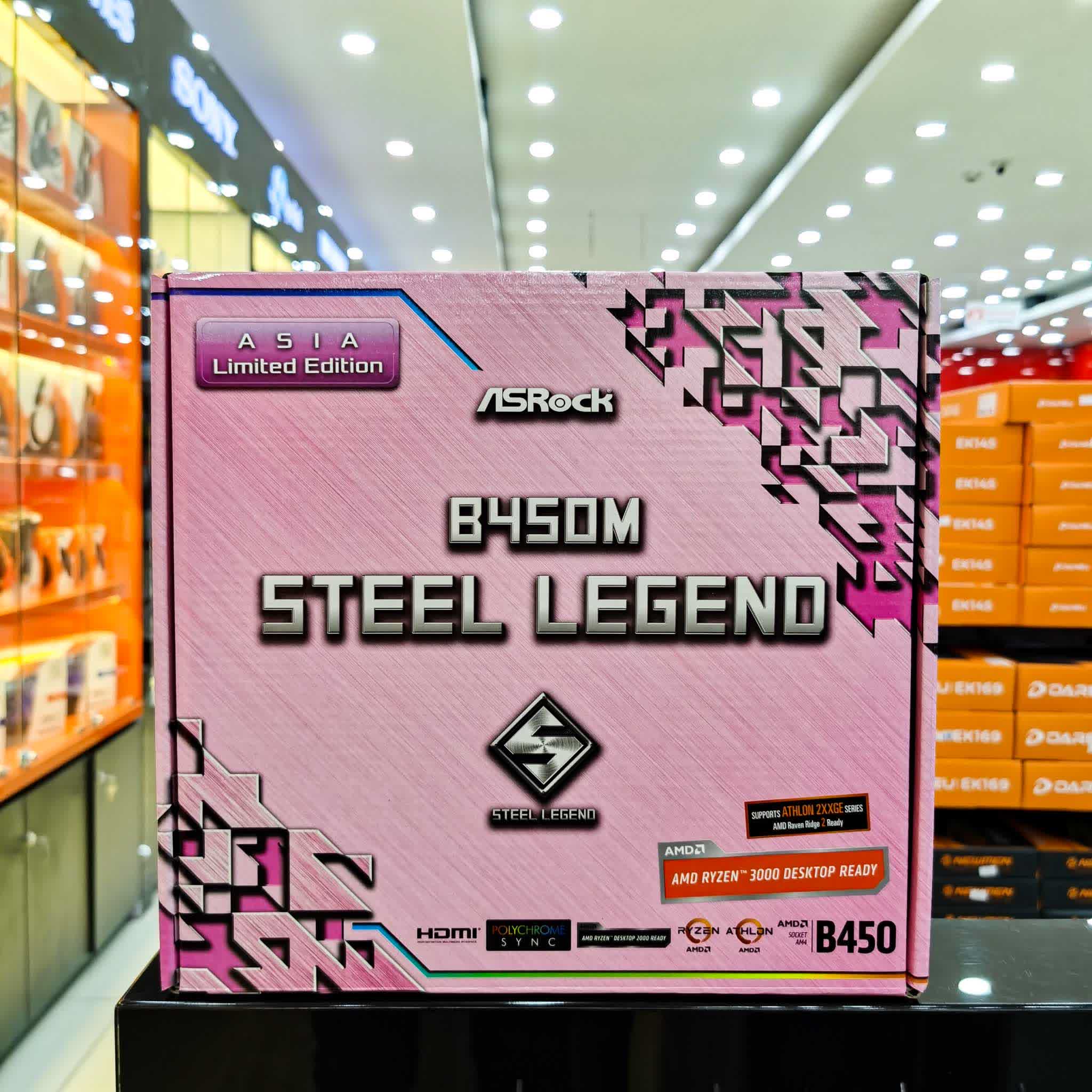 Mainboard ASROCK B450M STEEL LEGEND (Pink Edition)  (AMD B450, Socket AM4, ATX, 4 khe RAM DDR4)