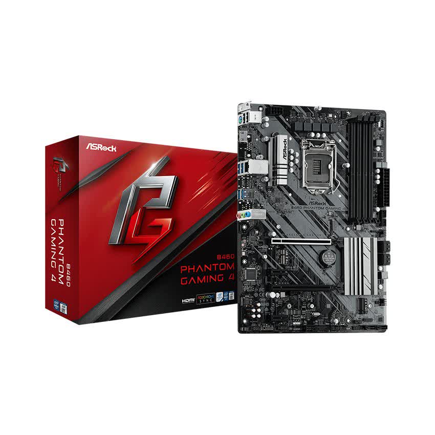 Mainboard ASROCK B460 PHANTOM GAMING 4 (Intel B460, Socket 1200, ATX, 4 khe Ram DDR4)