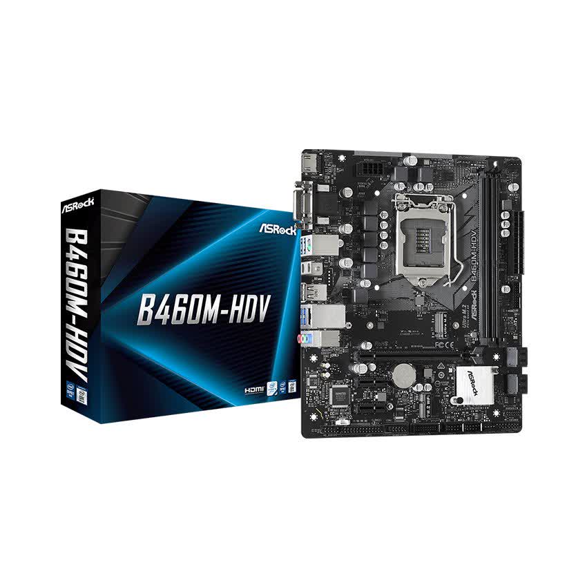 Mainboard ASROCK B460M-HDV (Intel B460, Socket 1200, m-ATX, 2 khe Ram DDR4)