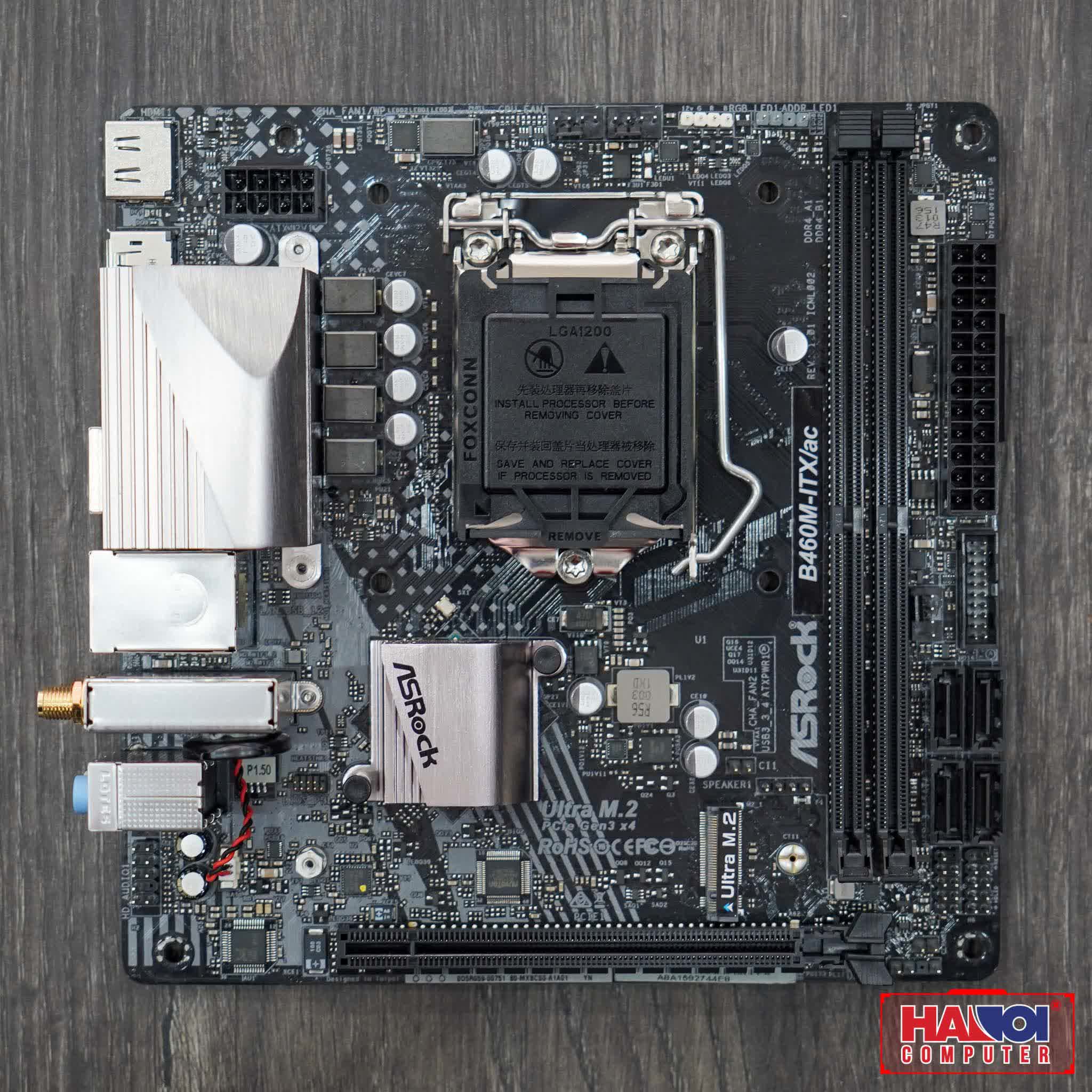 Mainboard ASROCK B460M-ITX/ac (Intel B460, Socket 1200, Mini-ITX, 2 khe Ram DDR4)