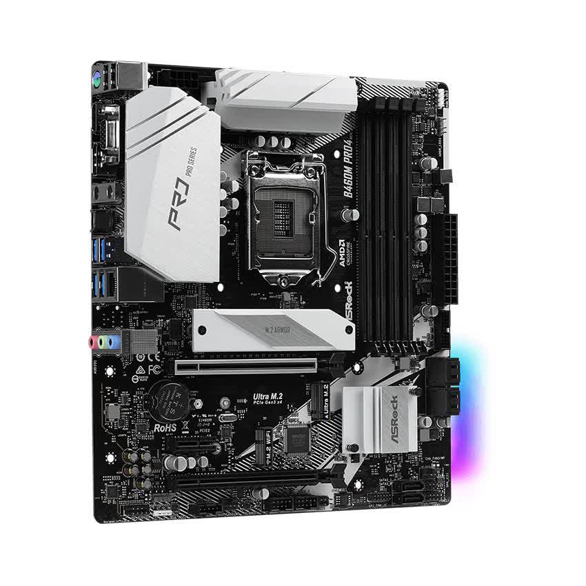 Mainboard ASROCK B460M PRO4 (Intel B460, Socket 1200, m-ATX, 4 khe Ram DDR4)
