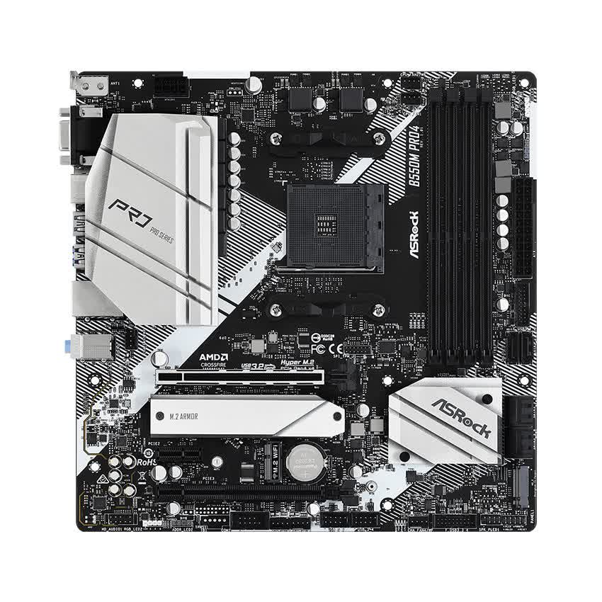 Mainboard ASROCK B550M PRO4 (AMD B550, Socket AM4, m-ATX, 4 khe RAM DDR4)