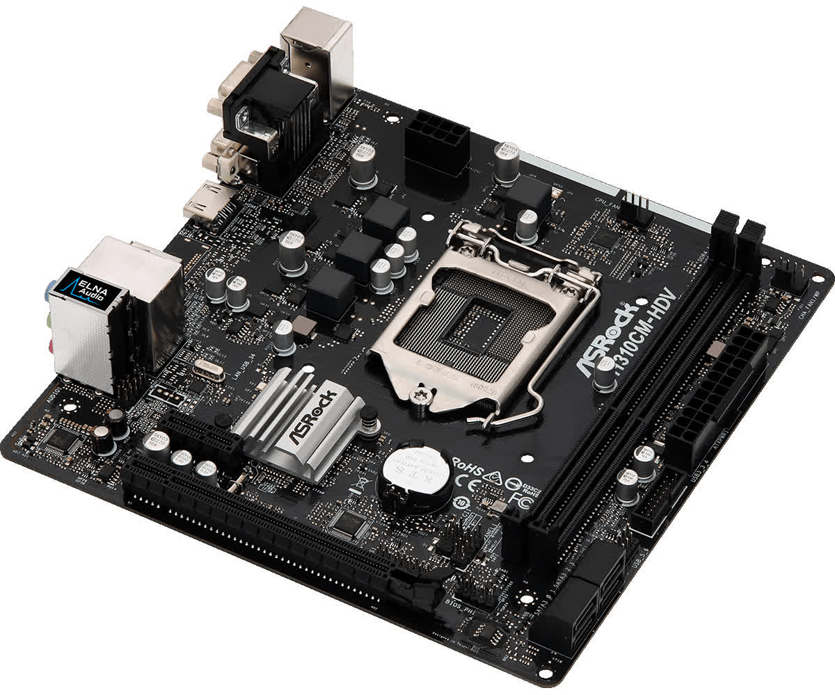 Mainboard ASROCK H310CM HDV (Intel H310, Socket 1151, m-ATX, 2 khe RAM DDR4)