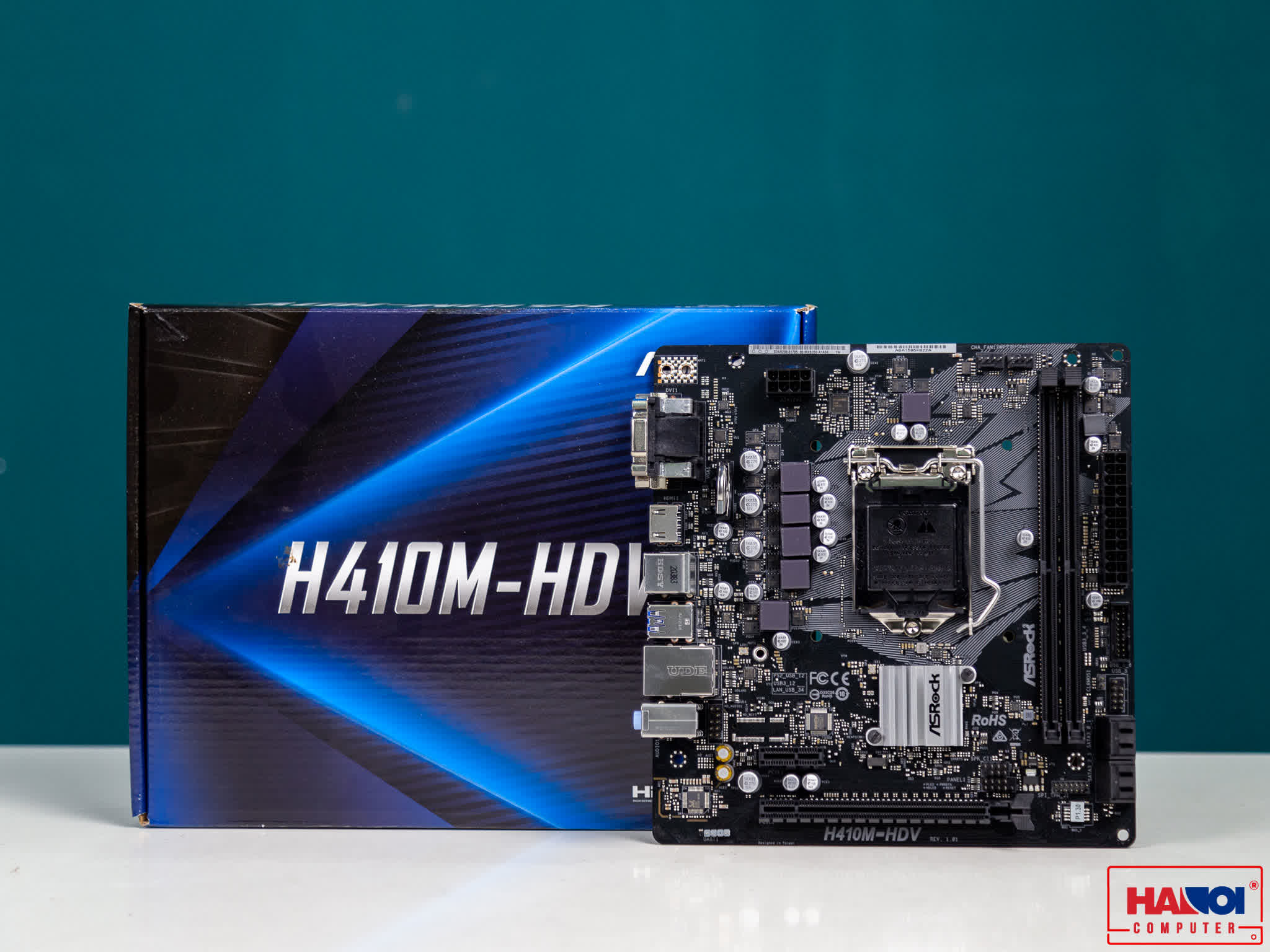 Mainboard ASROCK H410M-HDV (Intel H410, Socket 1200, m-ATX, 2 khe Ram DDR4)