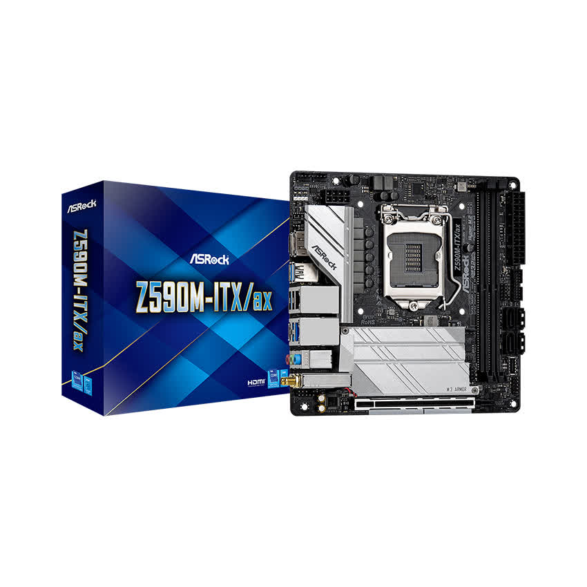 Mainboard ASROCK Z590M ITX/ax (Intel Z590, Socket 1200, Mini-ITX, 2 khe Ram DDR4)