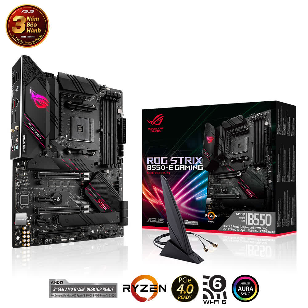 Mainboard ASUS ROG STRIX B550-E GAMING (AMD B550, Socket AM4, ATX, 4 khe RAM DRR4)