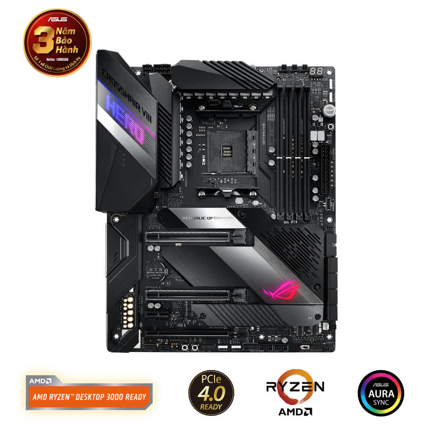 Mainboard ASUS ROG X570 CROSSHAIR VIII HERO (AMD X570, Socket AM4, ATX, 4 khe RAM DDR4)