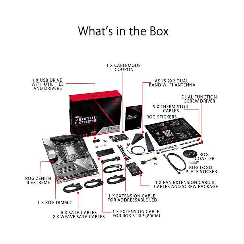 Mainboard ASUS ROG ZENITH II EXTREME TRX40 (AMD TRX40, Socket sTRX4, E-ATX, 8 khe RAM DDR4)