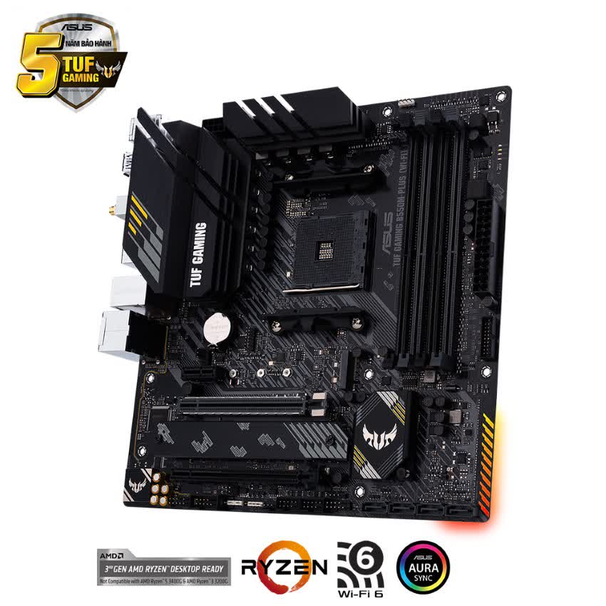 Mainboard ASUS TUF GAMING B550M-PLUS (WI-FI) (AMD B550, Socket AM4, m-ATX, 4 khe RAM DRR4)