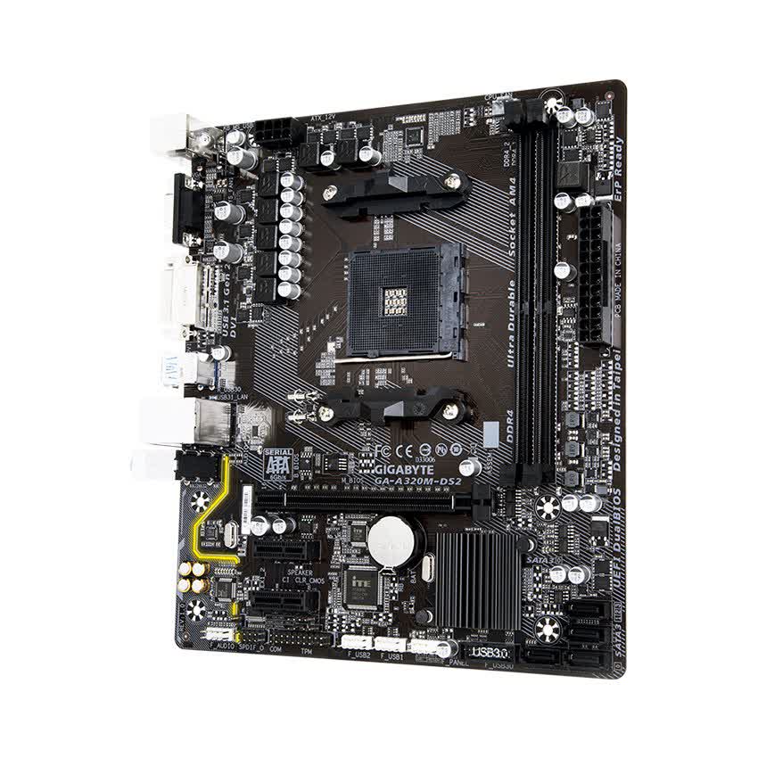 Mainboard GIGABYTE A320M-DS2 (AMD A320, Socket AM4, m-ATX, 2 khe RAM DDR4)