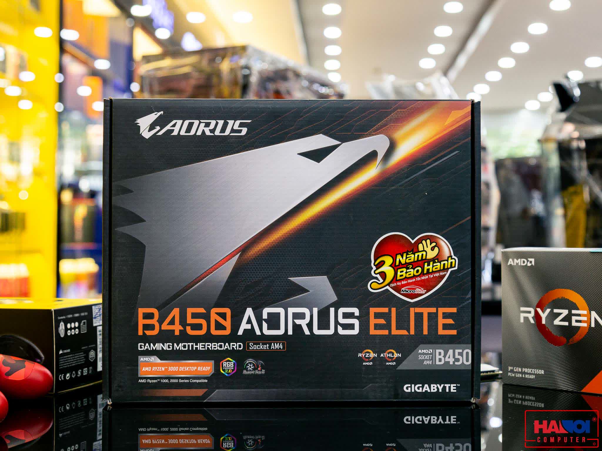 Mainboard GIGABYTE B450 AORUS ELITE (AMD B450, Socket AM4, ATX, 4 khe RAM DDR4)