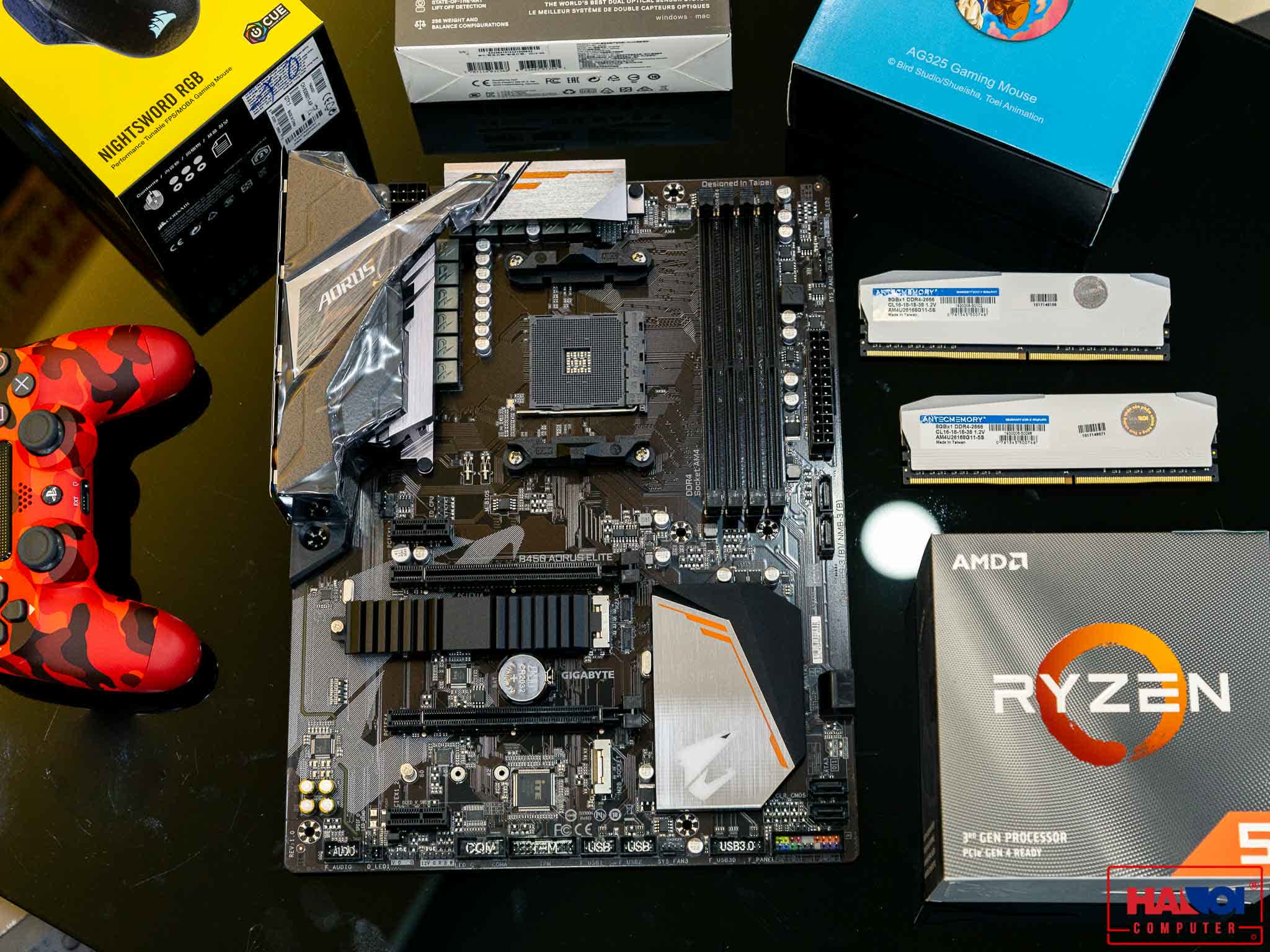 Mainboard GIGABYTE B450 AORUS ELITE (AMD B450, Socket AM4, ATX, 4 khe RAM DDR4)