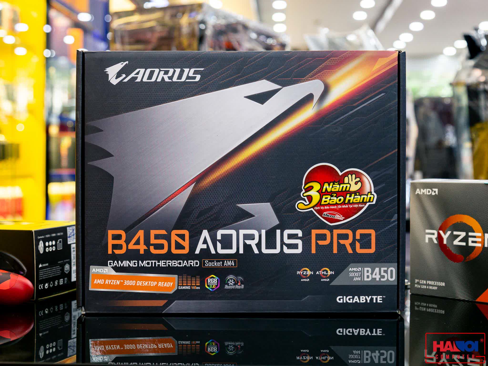 Mainboard GIGABYTE B450 AORUS PRO (AMD B450, Socket AM4, ATX, 4 khe RAM DDR4)