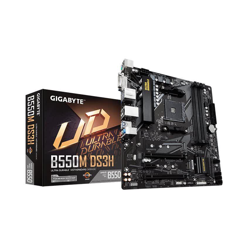 Mainboard Gigabyte B550M-DS3H (AMD B550, Socket AM4, m-ATX, 4 khe RAM DDR4)