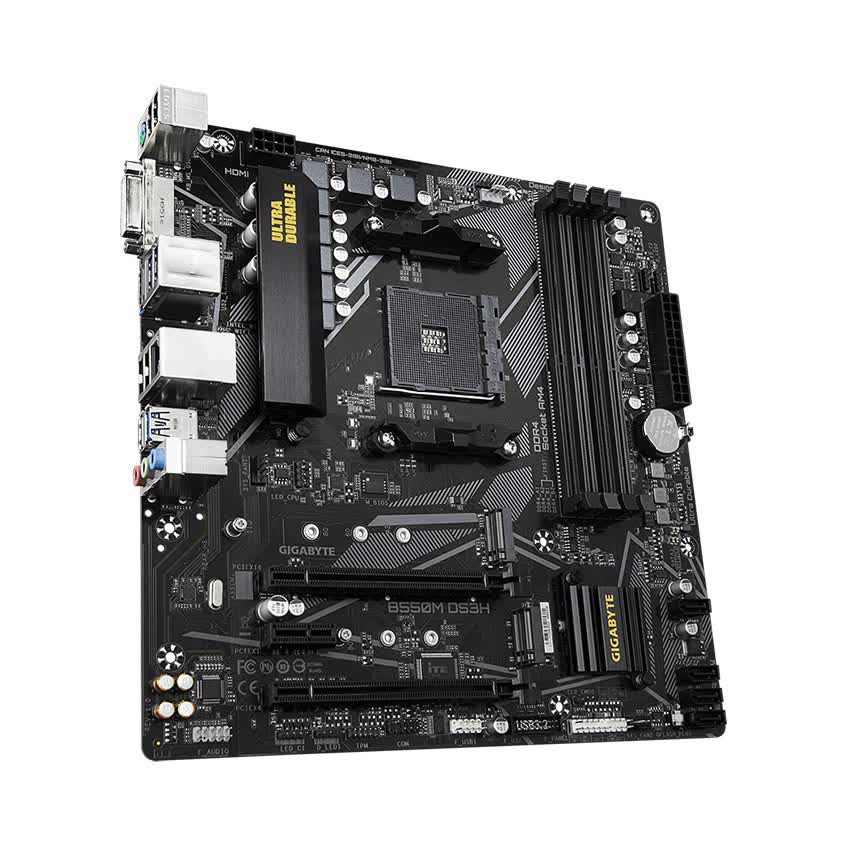 Mainboard Gigabyte B550M-DS3H (AMD B550, Socket AM4, m-ATX, 4 khe RAM DDR4)