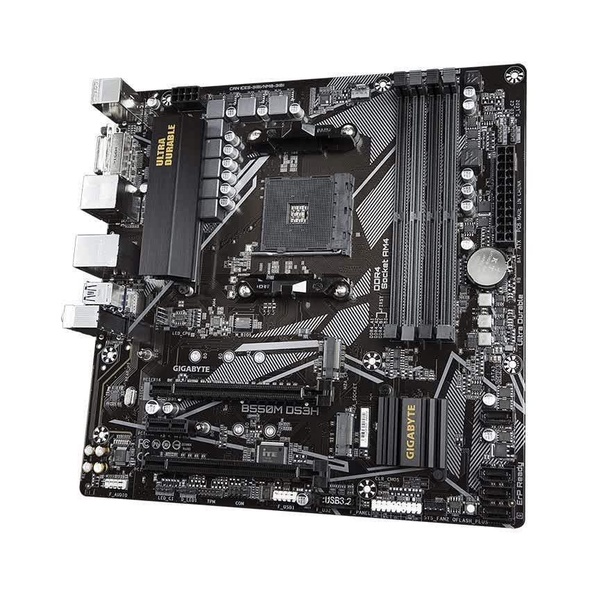Mainboard Gigabyte B550M-DS3H (AMD B550, Socket AM4, m-ATX, 4 khe RAM DDR4)