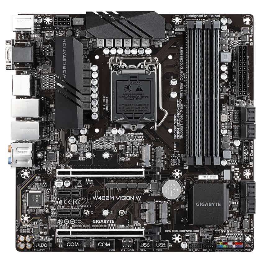 Mainboard Gigabyte W480M VISION W (W480, socket 1200, mATX, 4 khe RAM DDR4)