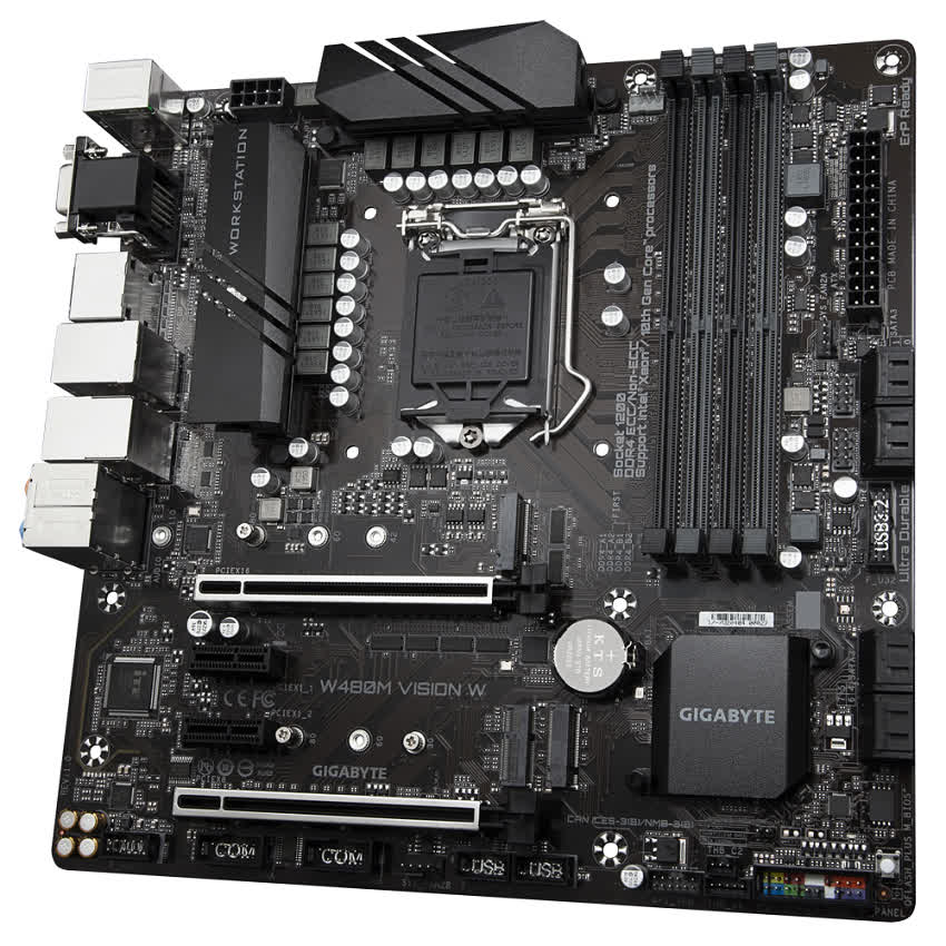 Mainboard Gigabyte W480M VISION W (W480, socket 1200, mATX, 4 khe RAM DDR4)
