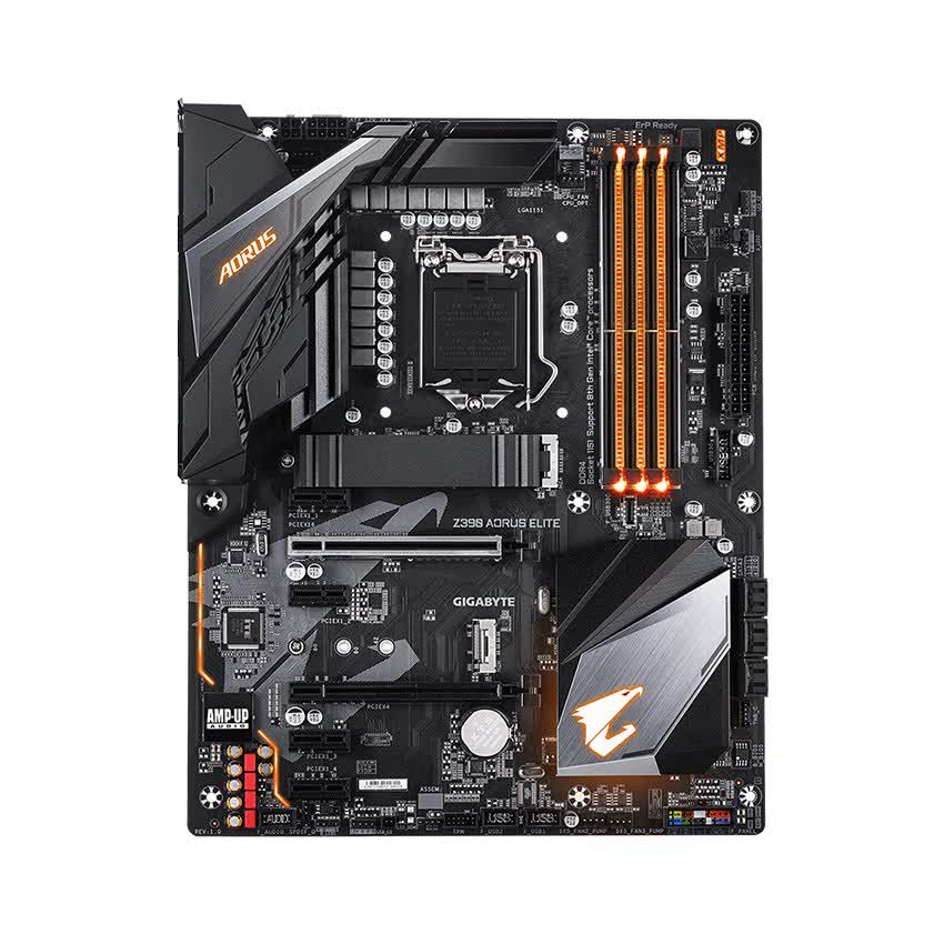 Mainboard GIGABYTE Z390 AORUS ELITE (Intel Z390, Socket 1151, ATX, 4 khe RAM DDR4)
