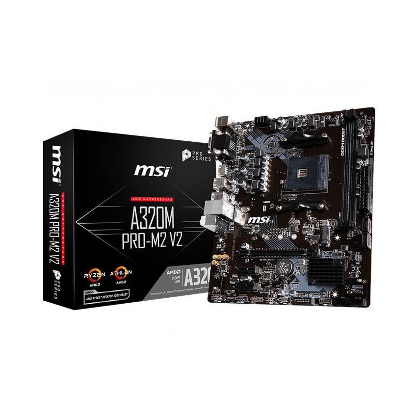 Mainboard MSI A320M PRO-M2 V2 (AMD A320, Socket AM4, m-ATX, 2 khe RAM DDR4)