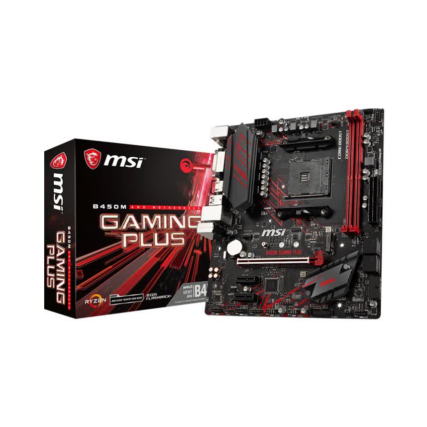 Mainboard MSI B450M GAMING PLUS (AMD B450, Socket AM4, m-ATX, 2 khe RAM DDR4)