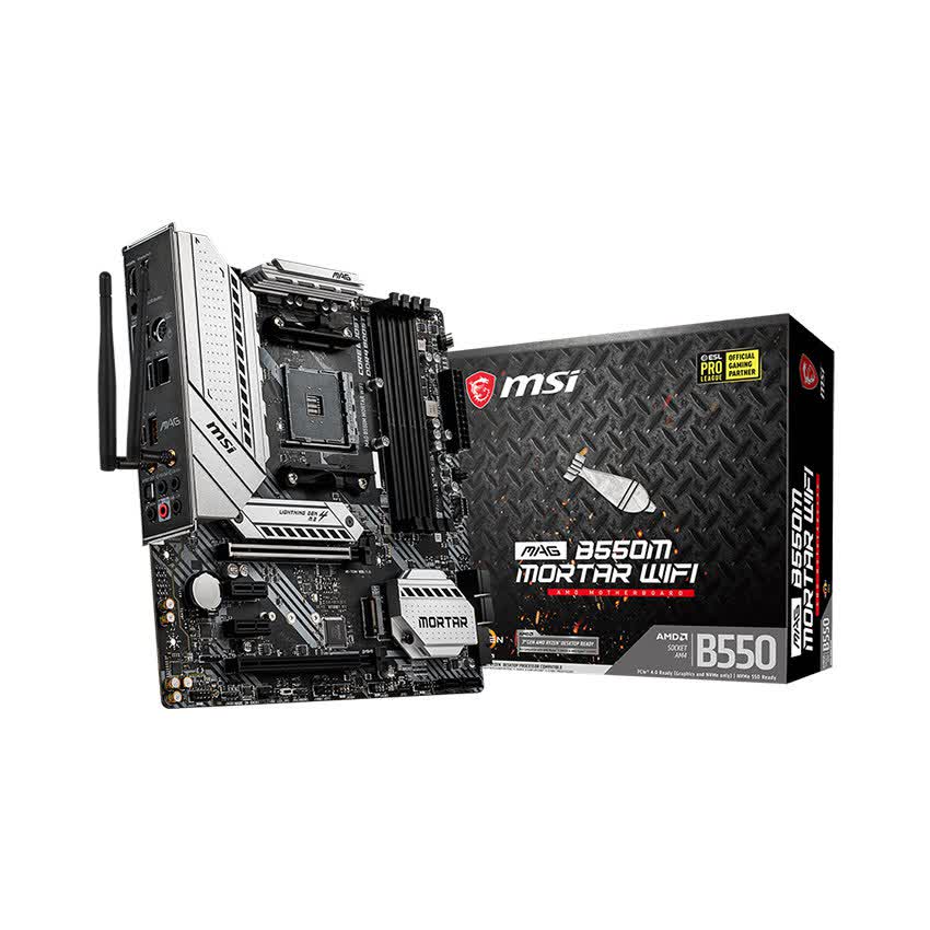 Mainboard MSI MAG B550M MORTAR WIFI (AMD B550, Socket AM4, m-ATX, 4 khe RAM DDR4)