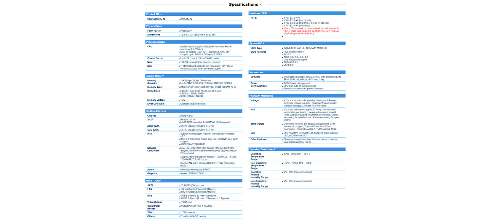 Mainboard Supermicro MBD-X10DRG-Q-B