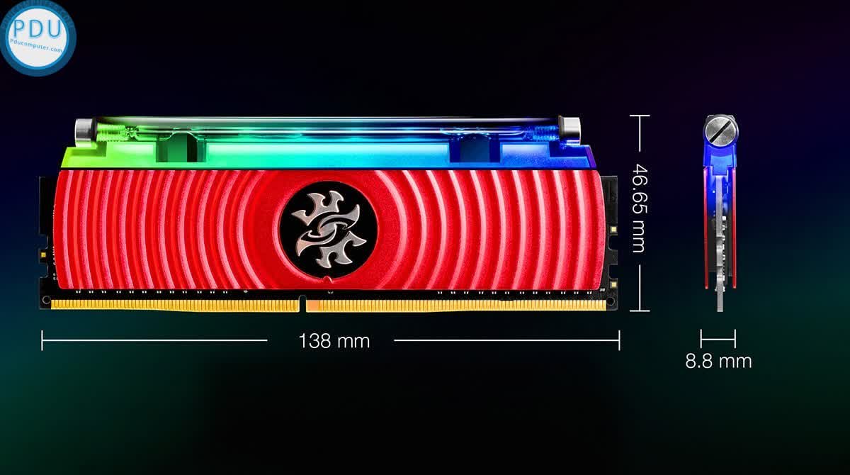 DDRam 4 Adata Spectrix D80 32GB/3200 (2x16GB) - Red