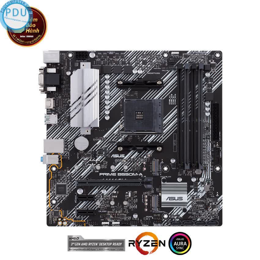Mainboard ASUS PRIME B550M-A (WI-FI) (AMD B550, Socket AM4,m- ATX, 4 khe RAM DRR4)