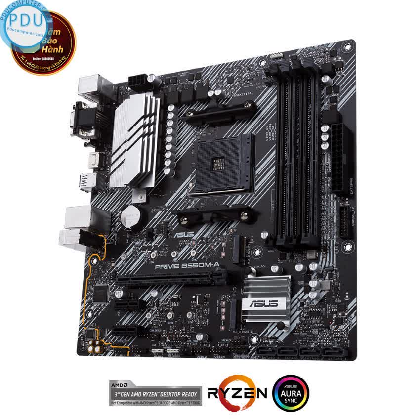 Mainboard ASUS PRIME B550M-A (WI-FI) (AMD B550, Socket AM4,m- ATX, 4 khe RAM DRR4)