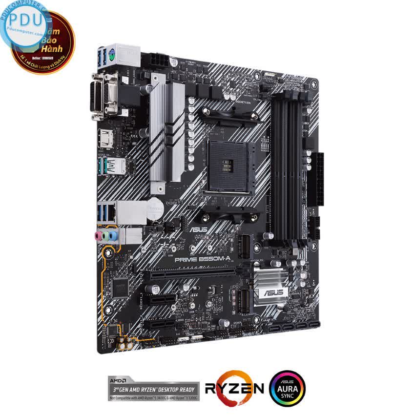 Mainboard ASUS PRIME B550M-A (WI-FI) (AMD B550, Socket AM4,m- ATX, 4 khe RAM DRR4)