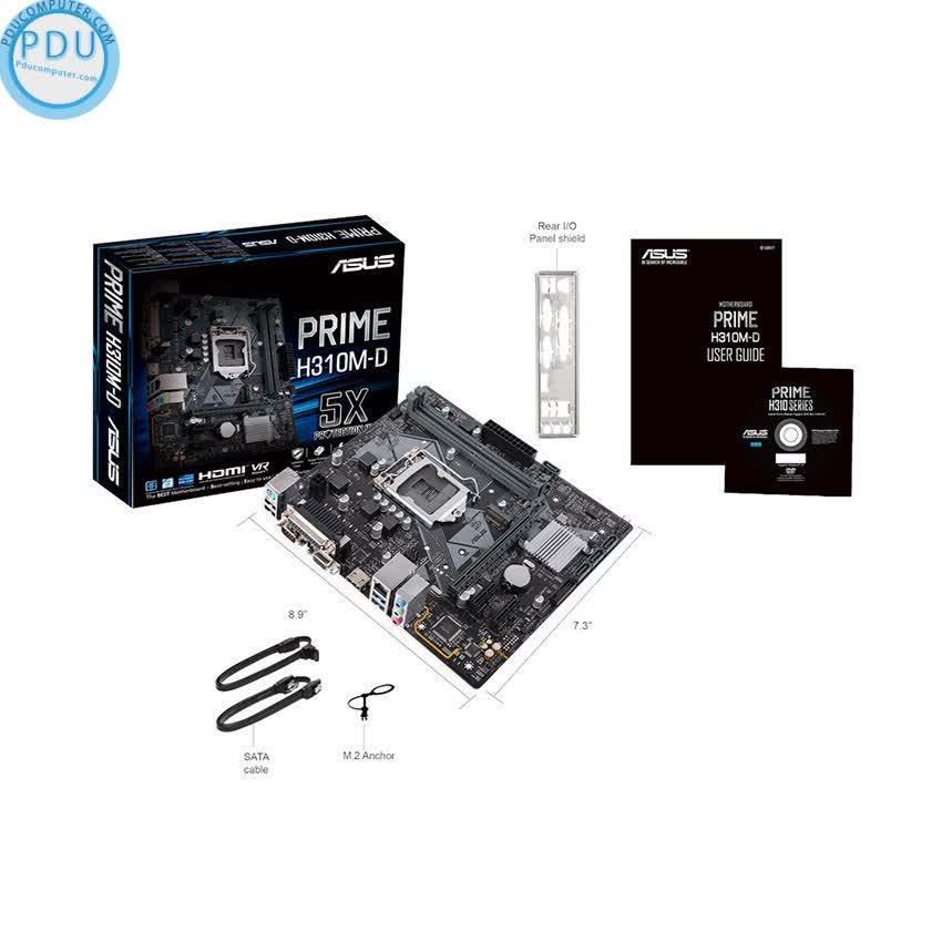Mainboard ASUS PRIME H310M-D (Intel H310, Socket 1151, m-ATX, 2 khe RAM DDR4)