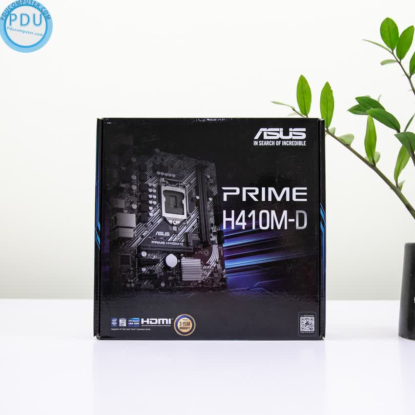 Mainboard ASUS PRIME H410M-D (Intel H410, Socket 1200, m-ATX, 2 khe Ram DDR4)