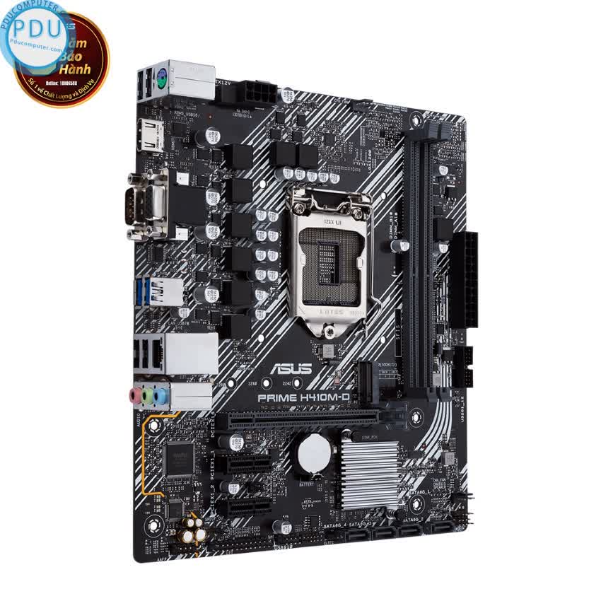 Mainboard ASUS PRIME H410M-D (Intel H410, Socket 1200, m-ATX, 2 khe Ram DDR4)