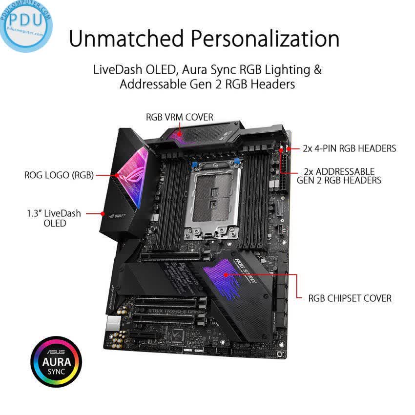 Mainboard ASUS ROG STRIX TRX40-E GAMING (AMD TRX40, Socket sTRX4, E-ATX, 8 khe RAM DDR4)