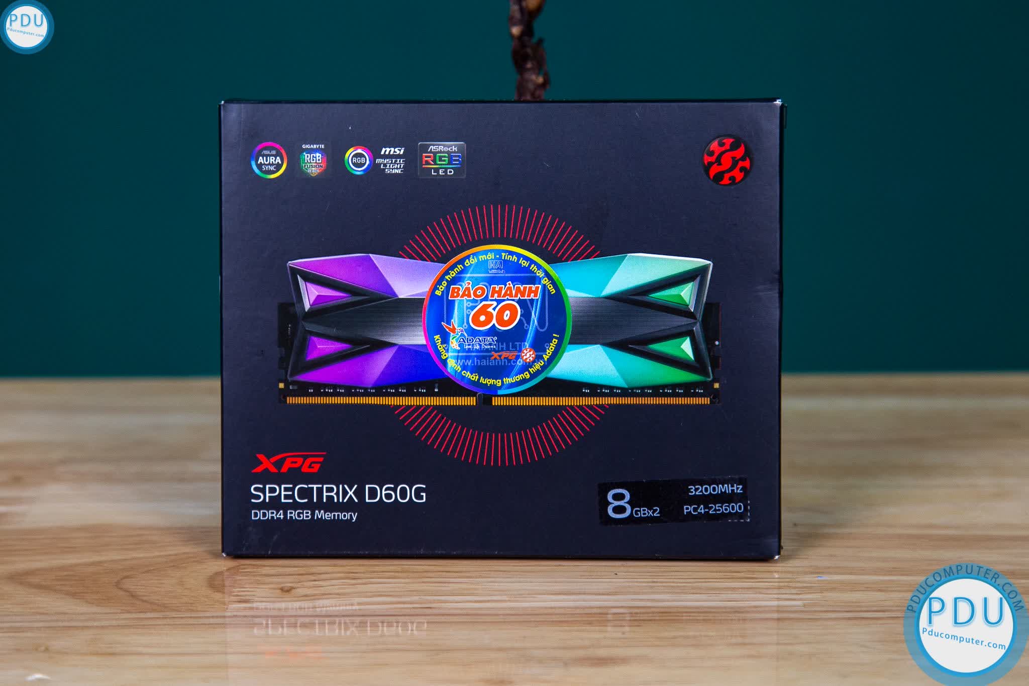 Ram Desktop Adata XPG Spectrix D60G RGB (AX4U320038G16A-DT60) 16GB (2x8GB) DDR4 3200Mhz
