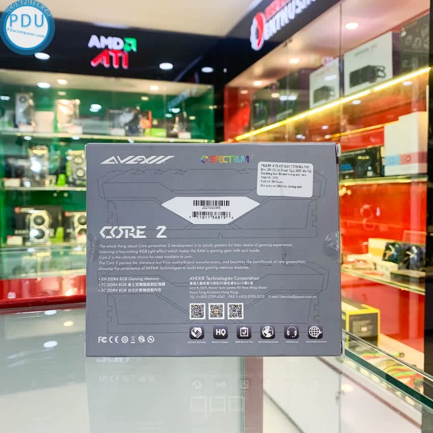 Ram Desktop AVEXIR 2C2A - Core 2 RGB (AVD4UZ33001608G-2C2A) 16GB (2x8GB) DDR4 3000Mhz